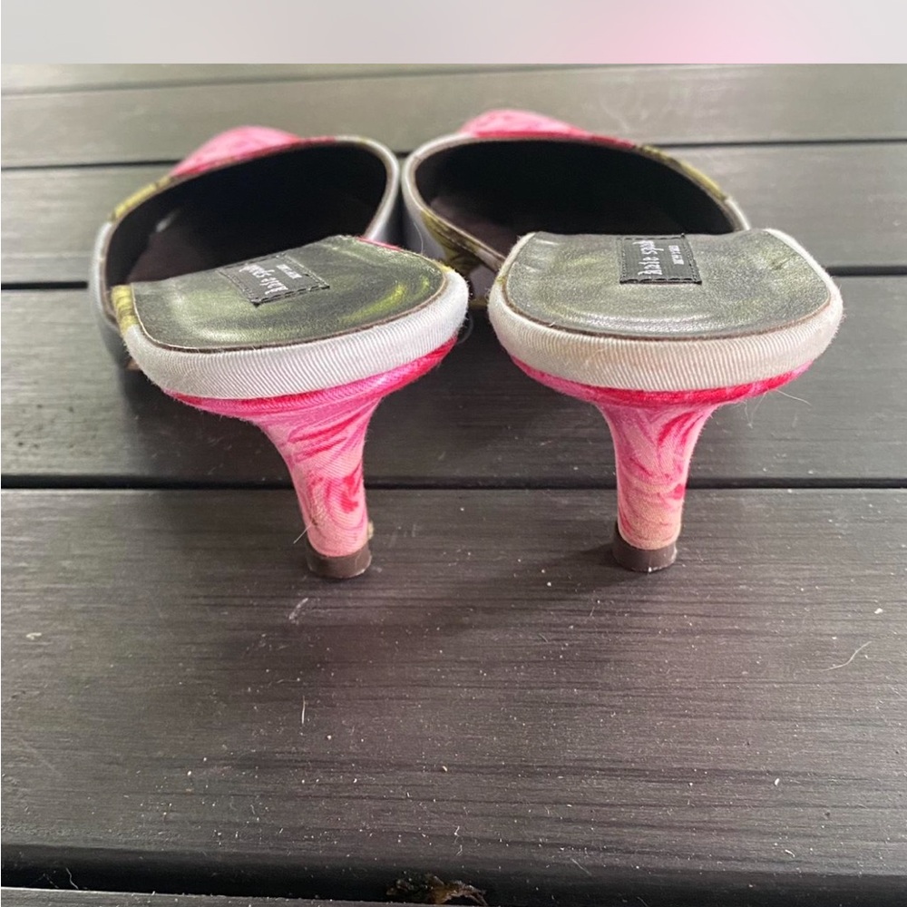 Vintage Kate Spade Kitten Heels with Pink Rose Design - Picture 3 of 5